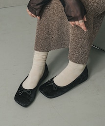 SENSE OF PLACE by URBAN RESEARCH | ベロアスクエアフラットシューズ(バレエシューズ)