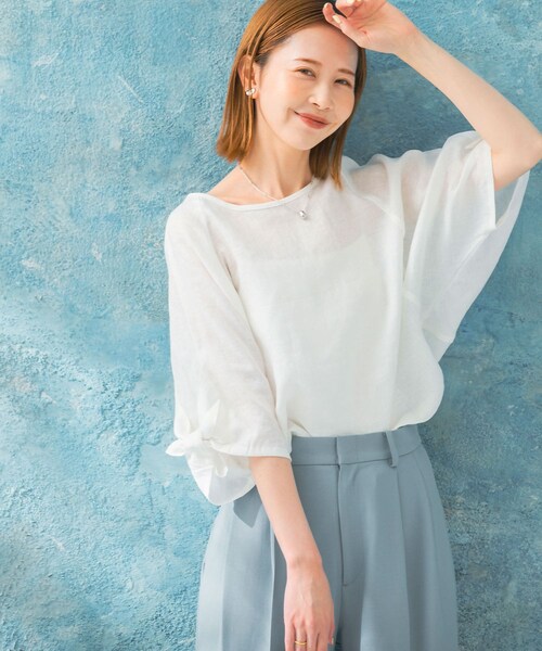 URBAN RESEARCH ROSSO（アーバンリサーチロッソ）の「リボンスリーブプルオーバー（シャツ/ブラウス・レディース・L/MINT/SHELL WT/PINK/D/NAVY・FREE）」の11枚目の写真