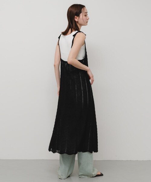 SENSE OF PLACE by URBAN RESEARCH（センスオブプレイスバイアーバンリサーチ）の「『洗濯可』フロントボタンレースアミキャミワンピース（ワンピース・レディース・BLACK/ORANGE・One）」の7枚目の写真