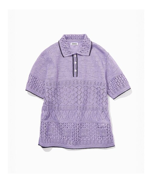 ROPE'（ロペ）の「【COOHEM(コーヘン)】SUKASHI EMBOSSED KNIT/イージーケア・セットアップ対応（ニット/セーター・レディース・キナリ/ラベンダー・F）」の10枚目の写真