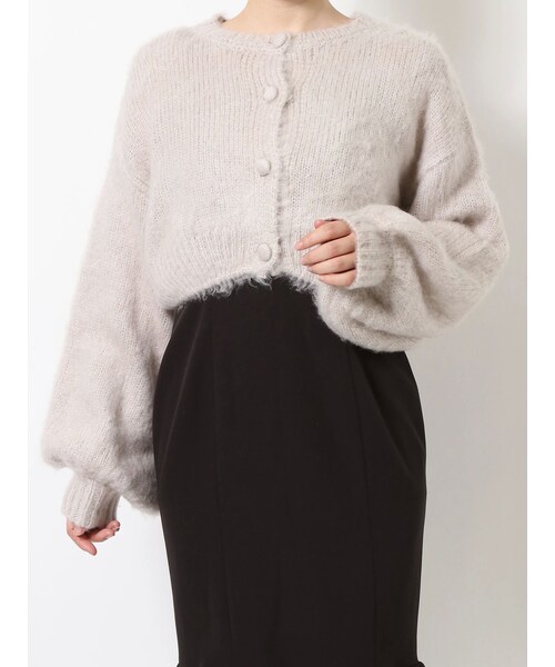 EATME（イートミー）の「ルーズショート丈カーディガン（カーディガン/ボレロ・レディース・アイボリー/グレー/ブラック・F）」の11枚目の写真