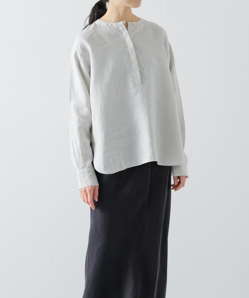 かぐれ（カグレ）の「リネンヘンリーワイドシャツ（シャツ/ブラウス・レディース・OFF/LIGHT GRAY/NAVY・Free）」の20枚目の写真
