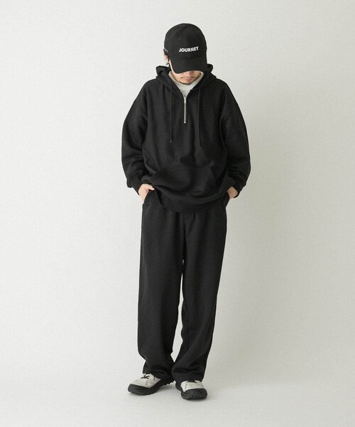 EKAL（エカル）の「QUICK DRY ハーフジップフーディー（スウェット・メンズ・グレー/ブラック・M/L）」の7枚目の写真