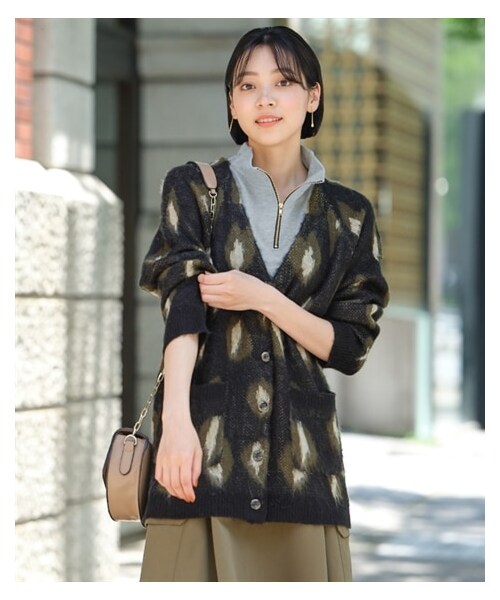 nissen（ニッセン）の「大きいサイズシャギーニットカーディガン（カーディガン/ボレロ・レディース・黒系/グレージュ系・L/LL/3L/4L/5L/6L/8L/10L）」の7枚目の写真