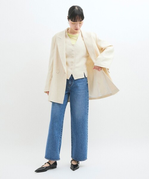 ADAM ET ROPE'（アダムエロペ）の「リネンMIXオーバージャケット（テーラードジャケット・レディース・キナリ/ベージュ・F）」の11枚目の写真