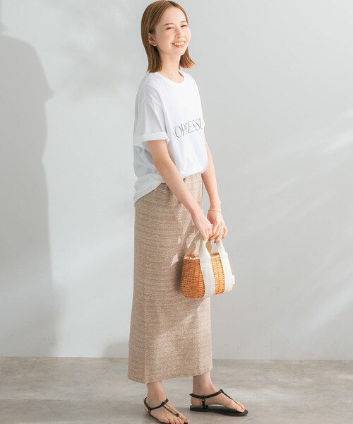 URBAN RESEARCH ROSSO（アーバンリサーチロッソ）の「ランダムパイルスリットスカート（スカート・レディース・MIX BLUE/MIX BEIGE/NAVY・FREE）」の12枚目の写真