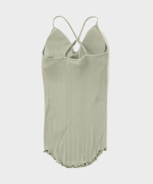 ROPE'(ロペ)の「【HAKUJI(ハクジ)】RANDOM RIB BRA CAMISOLE|ランダムリブ×ブラデザインキャミソール(キャミソール・レディース・ブラック/モスグリーン・F)」の5枚目の写真