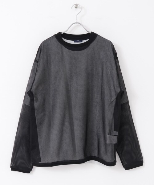 ITEMS URBANRESEARCH（アイテムズ アーバンリサーチ）の「メッシュトップス+Tシャツ レイヤードセット（Tシャツ/カットソー・メンズ・BLK×WHT/OFF×OLV/OFF×杢GRY・M/L）」の13枚目の写真