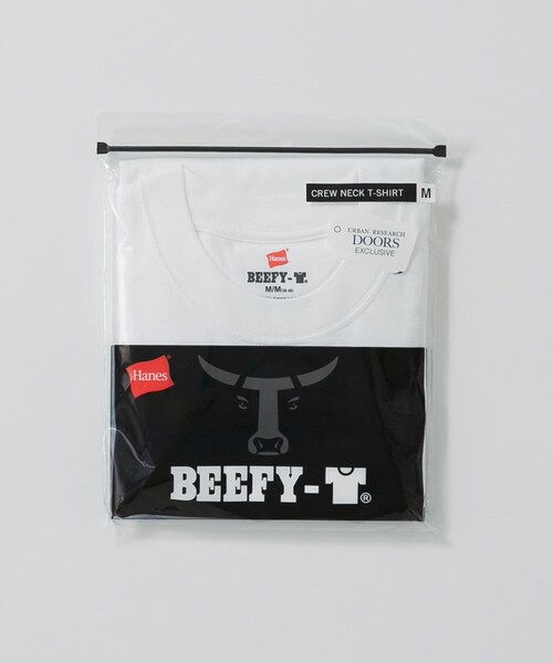 URBAN RESEARCH DOORS（アーバンリサーチドアーズ）の「『別注』HANES×DOORS　BEEFY-T DOORS FIT SHORT-SLEEVE（Tシャツ/カットソー・メンズ・ホワイト/ブラック/アッシュグレー/ブラウン/インディゴ/ネイビー・M/L/XL/XXL/XXXL）」の20枚目の写真