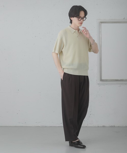 SENSE OF PLACE by URBAN RESEARCH(センスオブプレイスバイアーバンリサーチ)の「『ユニセックス/洗濯可』エアリーメランジニットポロシャツ(ニット/セーター・メンズ・IVORY/BLACK/CHARCOAL/MOCHA/NAVY・M/L)」の22枚目の写真