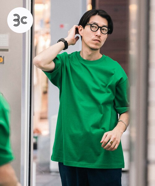 ITEMS URBANRESEARCH(アイテムズ アーバンリサーチ)の「USAコットン オーバーサイズTシャツ(Tシャツ/カットソー・メンズ・GRN/OFF/BLK/BLU/YEL・M/L)」の6枚目の写真