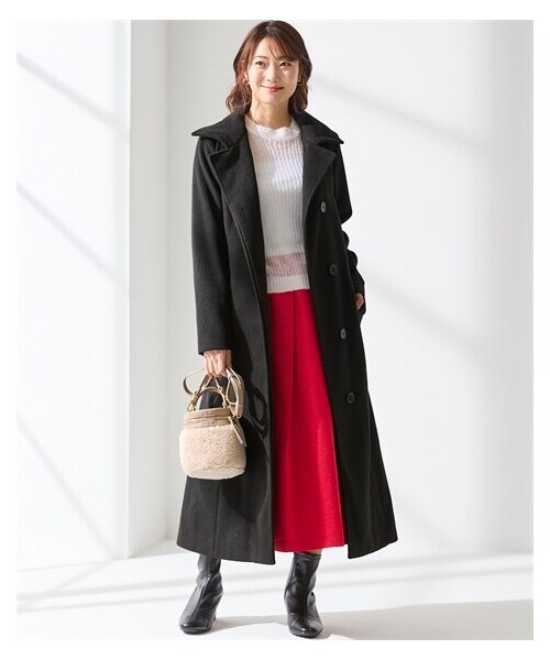 nissen（ニッセン）の「2WAYウールタッチAラインコート【OtonaSMILE】（ジャケット/アウター・レディース・黒/グレージュ・M/L/LL/3L/4L/5L/6L）」の5枚目の写真