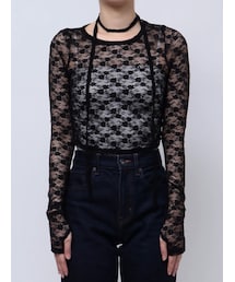 EMODA | LACE CHOKER PLATE TOP(Tシャツ/カットソー)