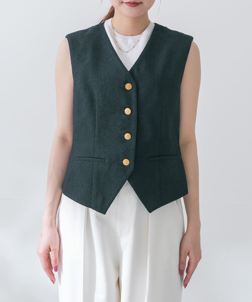 URBAN RESEARCH ROSSO（アーバンリサーチロッソ）の「ネップツイードコンパクトジレ（ベスト・レディース・NAVY/IVORY・FREE）」の10枚目の写真