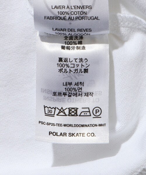 ADAM ET ROPE'（アダムエロペ）の「【POLAR SKATE CO./ポーラー スケートカンパニー】TEE WORLD DOMINATION（Tシャツ/カットソー・メンズ・ホワイト・L/M）」の11枚目の写真