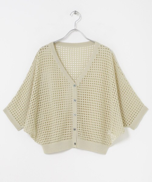 ITEMS URBANRESEARCH（アイテムズ アーバンリサーチ）の「メッシュニットカーディガン（ニット/セーター・レディース・BRN/BLK/GREGE・Free）」の15枚目の写真
