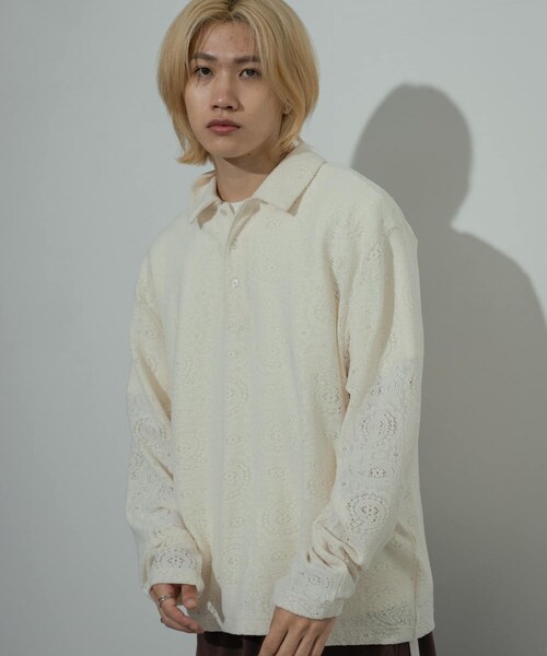 SENSE OF PLACE by URBAN RESEARCH（センスオブプレイスバイアーバンリサーチ）の「シアーペイズリーポロシャツ（ポロシャツ・メンズ・IVORY/CHARCOAL/BROWN・M/L）」の8枚目の写真