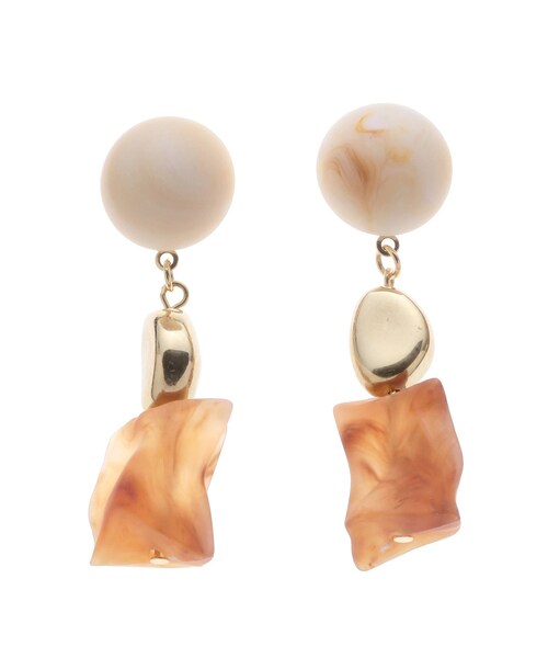 dazzlin（ダズリン）の「クリアウッドピアス（ピアス（両耳用）・レディース・ブラウン/オレンジ/クリア・F）」の8枚目の写真