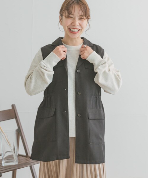 ITEMS URBANRESEARCH（アイテムズ アーバンリサーチ）の「ミリタリーベスト（ベスト・レディース・GRN/BEG/BLK・FREE）」の5枚目の写真