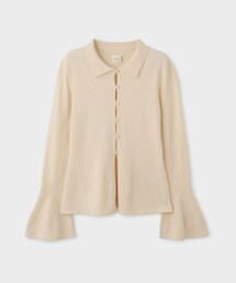 ROPE' | 【一部店舗限定】【REALM（レルム）】FLARE SLEEVE KNIT｜襟付きニットカーディガン(カーディガン/ボレロ)