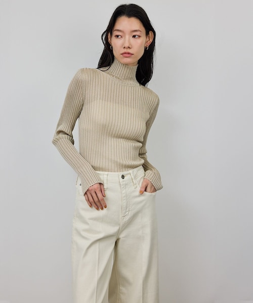 ROPE'（ロペ）の「ラメタートルリブプルオーバー/イージーケア（ニット/セーター・レディース・ブラック/ブラウン/ベージュ系・F）」の9枚目の写真