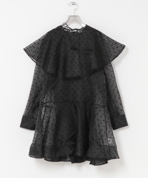 URBAN RESEARCH（アーバンリサーチ）の「GANNI　FLOCKED ORGANZA DRESS（ワンピース・レディース・BLACK・36/38）」の2枚目の写真