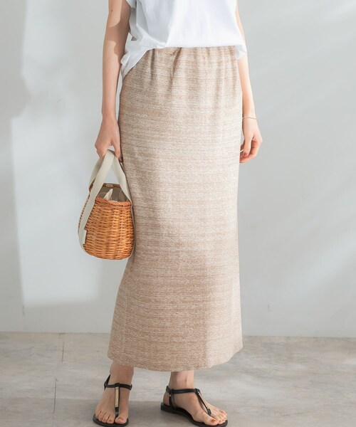 URBAN RESEARCH ROSSO（アーバンリサーチロッソ）の「ランダムパイルスリットスカート（スカート・レディース・MIX BLUE/MIX BEIGE/NAVY・FREE）」の10枚目の写真