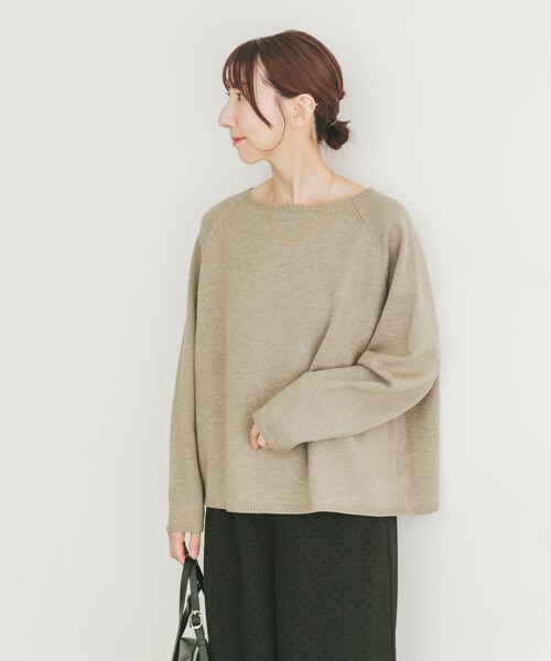 ITEMS URBANRESEARCH（アイテムズ アーバンリサーチ）の「『洗濯可』クルーネックラグランニット（ニット/セーター・レディース・GRY/L.PNK/NVY/BEG/RED・Free）」の14枚目の写真
