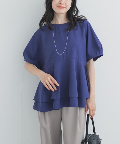 URBAN RESEARCH DOORS(アーバンリサーチドアーズ)の「ペプラムティアードブラウス(シャツ/ブラウス・レディース・INK BLACK/BROWN/BLUE・Free)」の3枚目の写真