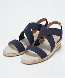 nissen | 【ゆったり幅広】クロスゴムサンダル（低反発中敷）（選べるワイズ）(サンダル)