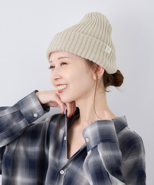 ROPE' PICNIC（ロペピクニック）の「リブニットワッチ（ニットキャップ/ビーニー・レディース・ブラック/ベージュ系/ライトグリーン・F）」の16枚目の写真