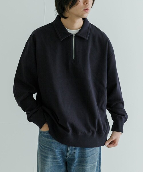URBAN RESEARCH（アーバンリサーチ）の「ハーフZIPプルオーバー（スウェット・メンズ・NAVY/KHAKI・M/L）」の15枚目の写真