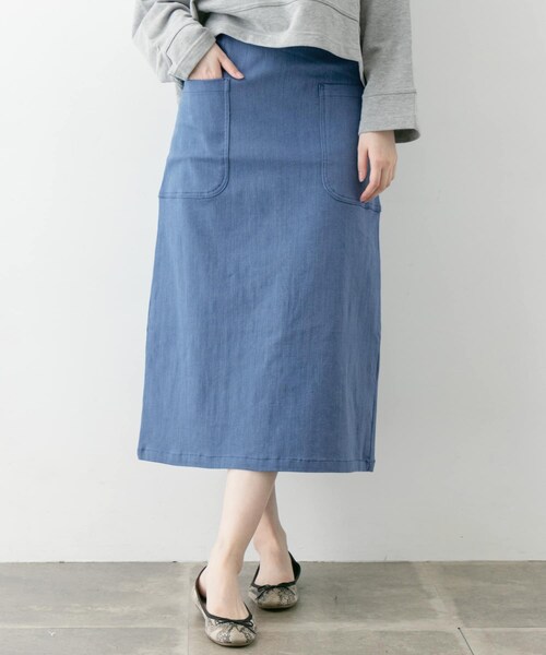 ITEMS URBANRESEARCH（アイテムズ アーバンリサーチ）の「アウトポケットデニムスカート∴（デニムスカート・レディース・L.BLU/NVY・S/M）」の13枚目の写真