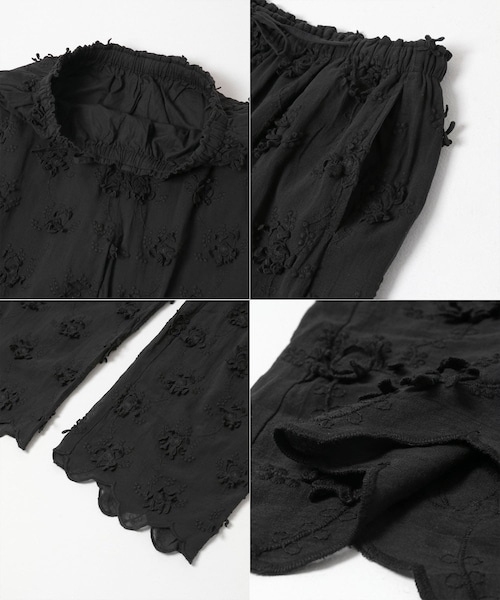 URBAN RESEARCH（アーバンリサーチ）の「crinkle crinkle crinkle　3D EMBROIDERY EASY PANTS（その他パンツ・レディース・WHITE/BLACK・Free）」の7枚目の写真