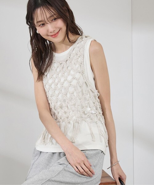 ROPE' PICNIC(ロペピクニック)の「かぎ針ビスチェ×タンクトップセット(ベスト・レディース・ブラック/キナリ・38)」の20枚目の写真