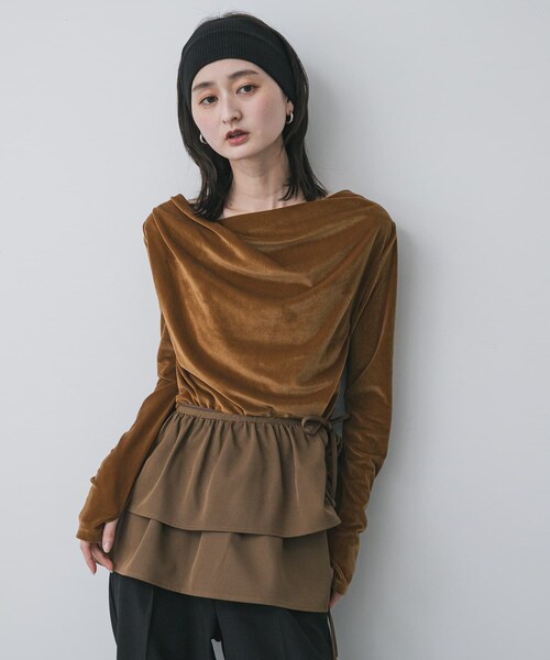 SENSE OF PLACE by URBAN RESEARCH(センスオブプレイスバイアーバンリサーチ)の「ベロアドレープトップ(その他トップス・レディース・IVORY/BROWN/CAMEL・One)」の22枚目の写真