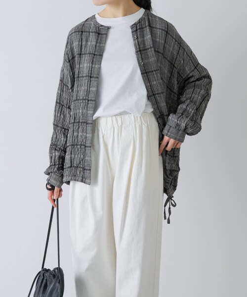 かぐれ（カグレ）の「リネンレーヨンチェックシャツカーディガン（シャツ/ブラウス・レディース・CHECK M/CHECK S・Free）」の6枚目の写真