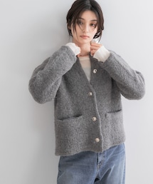 URBAN RESEARCH ROSSO WOMEN | 『WEB/一部店舗限定』ウール混ブークレニットジャケット(ノーカラージャケット)