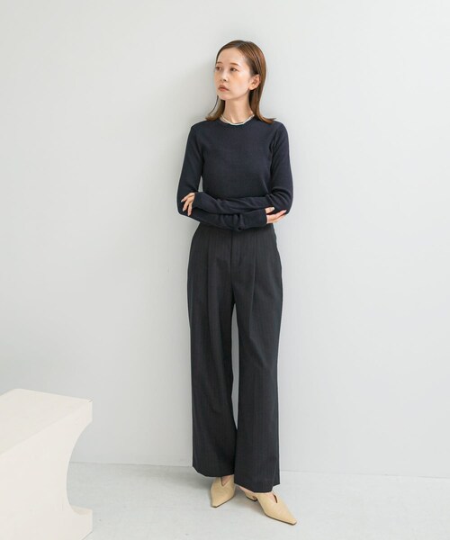 URBAN RESEARCH ROSSO（アーバンリサーチロッソ）の「シルク混リブデザインニット（ニット/セーター・レディース・WHITE/CREAM/GRAY/D/NAVY・FREE）」の19枚目の写真