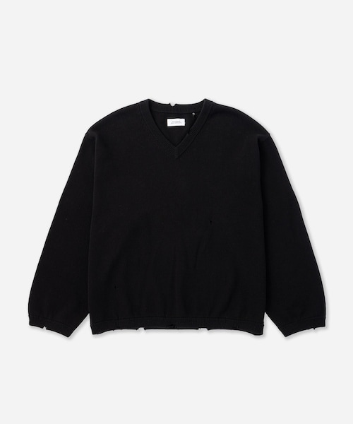 Saturdays NYC（サタデーズ ニューヨークシティ ）の「Charles Vintage V-Neck Sweater（ニット/セーター・レディース・ブラック/ターコイズ・L/M/S/XL）」の2枚目の写真