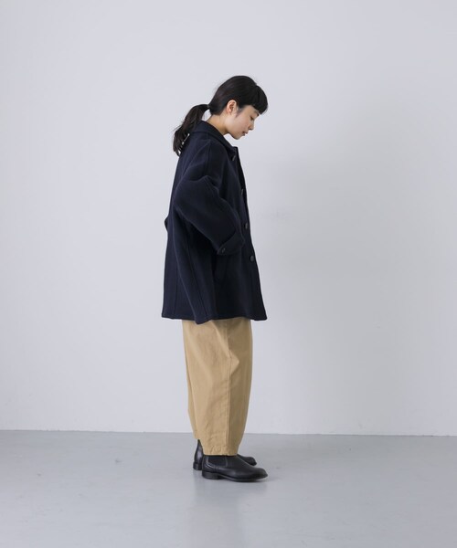 かぐれ（カグレ）の「Harrow Town Stores　BALMACAAN SHORT COAT（ステンカラーコート・レディース・NAVY・42）」の9枚目の写真