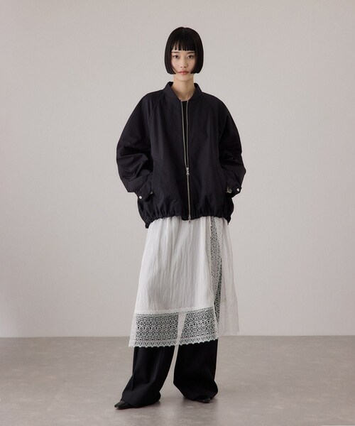 ADAM ET ROPE'（アダムエロペ）の「【サステナブル】レースワンピーススカート（スカート・レディース・ブラック/ホワイト・F）」の8枚目の写真