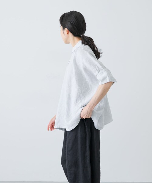 かぐれ(カグレ)の「Honnete Half-Sleeve Gather Shirts(シャツ/ブラウス・レディース・Ice Grey/Coral/Bk Choco・one)」の15枚目の写真