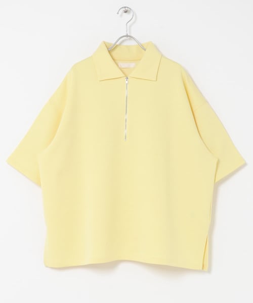 SENSE OF PLACE by URBAN RESEARCH（センスオブプレイスバイアーバンリサーチ）の「ダンボールポンチハーフジップショートスリーブTシャツ（Tシャツ/カットソー・メンズ・BLACK/TOP GRAY/CHARCOAL/YELLOW・M/L）」の10枚目の写真