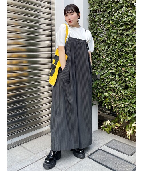 MURUA（ムルーア）の「ワイドベアオールインワン（つなぎ/オールインワン・レディース・グレー/ベージュ/ミックス/モカ・F）」の20枚目の写真