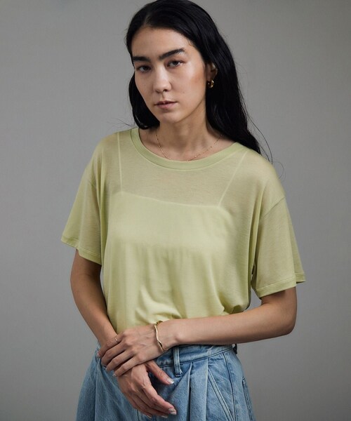 ADAM ET ROPE'（アダムエロペ）の「【Baserange（ベースレンジ）】LOOSE TEE SHIRT（Tシャツ/カットソー・レディース・グリーン系・S）」の9枚目の写真