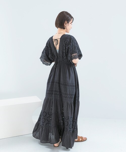 URBAN RESEARCH ROSSO（アーバンリサーチロッソ）の「インドコットンエンブロイダリーワンピース（ワンピース・レディース・BLACK・Free）」の6枚目の写真