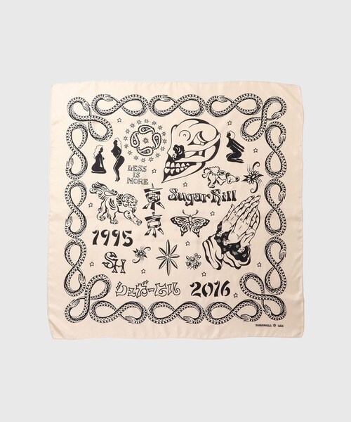 ADAM ET ROPE'（アダムエロペ）の「【SUGARHILL/シュガーヒル】SILK SCARF（ストール/ショール・メンズ・ブラック/ホワイト・F）」の3枚目の写真