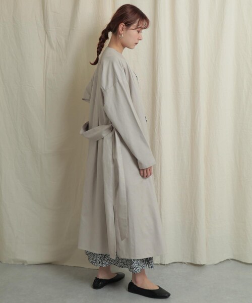 SENSE OF PLACE by URBAN RESEARCH（センスオブプレイスバイアーバンリサーチ）の「ガウンアウター（ノーカラージャケット・レディース・L.OLIVE/GREIGE・one）」の15枚目の写真