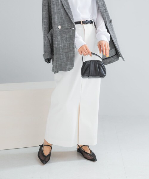 URBAN RESEARCH ROSSO（アーバンリサーチロッソ）の「ベルト付ツイルストレッチスカート（スカート・レディース・WHITE/BLACK・36/38）」の6枚目の写真